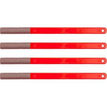 KGS PRO Diamant-handvijlen, 4 stuks (43x12 mm, halfrond, Rood (grit 200))