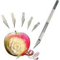 Winkrs - Precisie Hobby Penmes met 5 extra Mesjes - Scalpel Mes voor houtsnijwerk, fruit decoratie, leerbewerking etc.