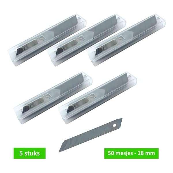 Steelwood Afbreekmes - Staal - 18 mm - Navulling 10 stuks - In houder - 5 verpakkingen