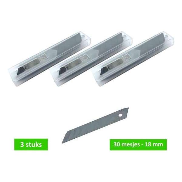 Steelwood Afbreekmes - Staal - 18 mm - Navulling 10 stuks - In houder - 3 verpakkingen