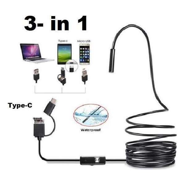 Endoscope LED 1 meter - Inspectiecamera - Android telefoon- 7 mm kop