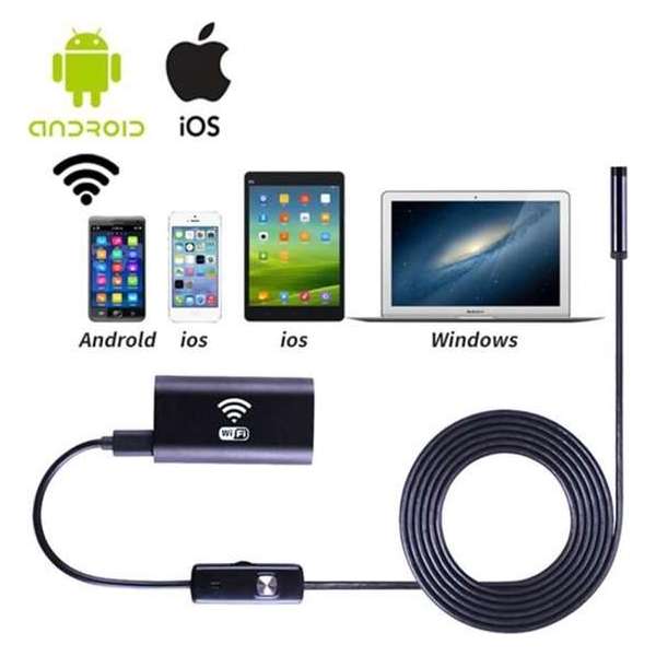 Wifi endoscoop met 5 meter kabel - voor IOS en Android