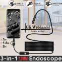 Endoscoop Camera - 7mm - 2 m - Flexibele Kabel - Snake Borescope - Inspectie camera - Android Smartphone - PC