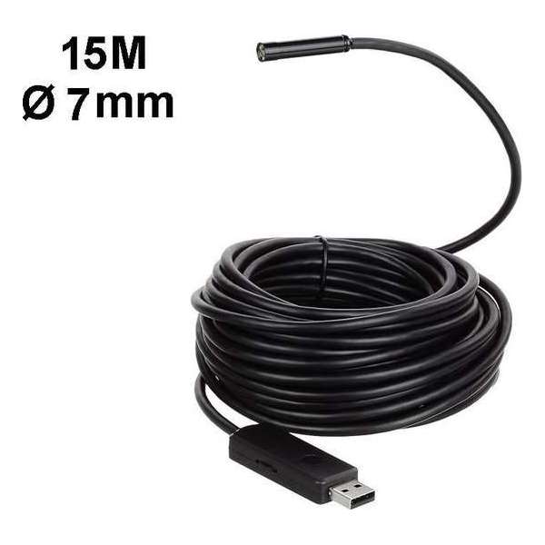 15 meter USB endoscoop Ø 7mm met LED