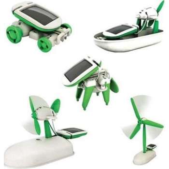 Zonne-energie 6 in 1 Toy Kit DIY Educatief Robot Auto Boot Hond Fan Plane Puppy