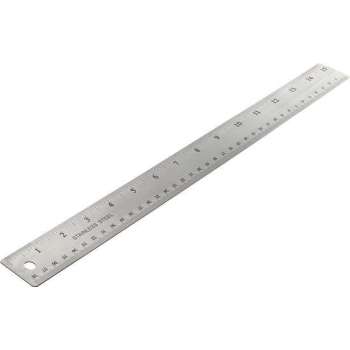 Liniaal Westcott aluminium 30 - cm met anti-slip