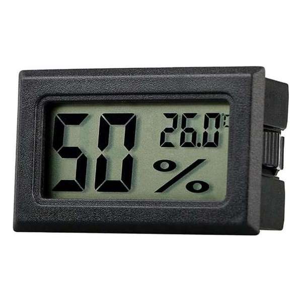 Professionele hygrometer - Zwart - Meet ook temperatuur - Voor buiten en binnen - 2 in 1 - Hygrometer