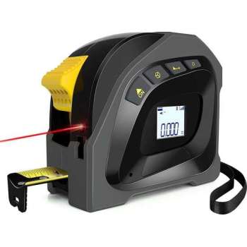 YONO Afstandsmeter Laser 40 Meter – Rolmaat 5 Meter – 2in1 Digitaal – Zwart