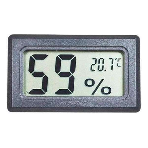 Professionele hygrometer- Zwart - Meet ook temperatuur - Voor buiten en binnen - 2 in 1 - Hygrometer